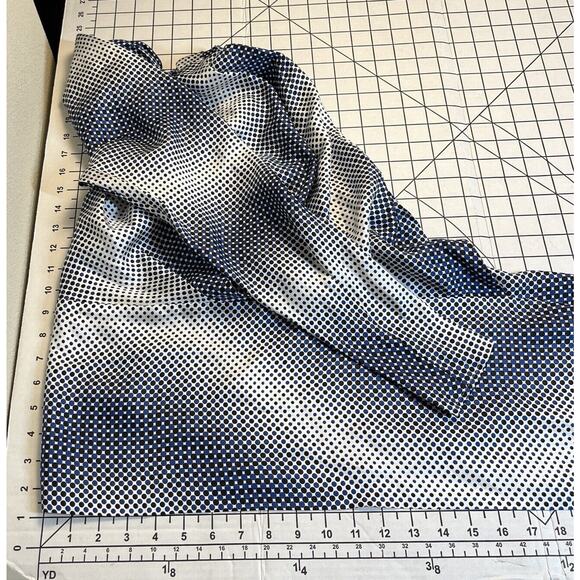 Alexandre Vauthier 100% Silk One Shoulder Statement Sleeve Wrap Blouse 40 Blue - Picture 11 of 16